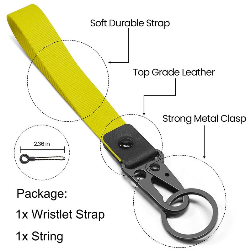 ABLAZE Wristlet Strap for Keys  Hand Wrist Lanyard Durable Key Chain Wristlet Lanyard for Men and Women (Yellow) - Image 5